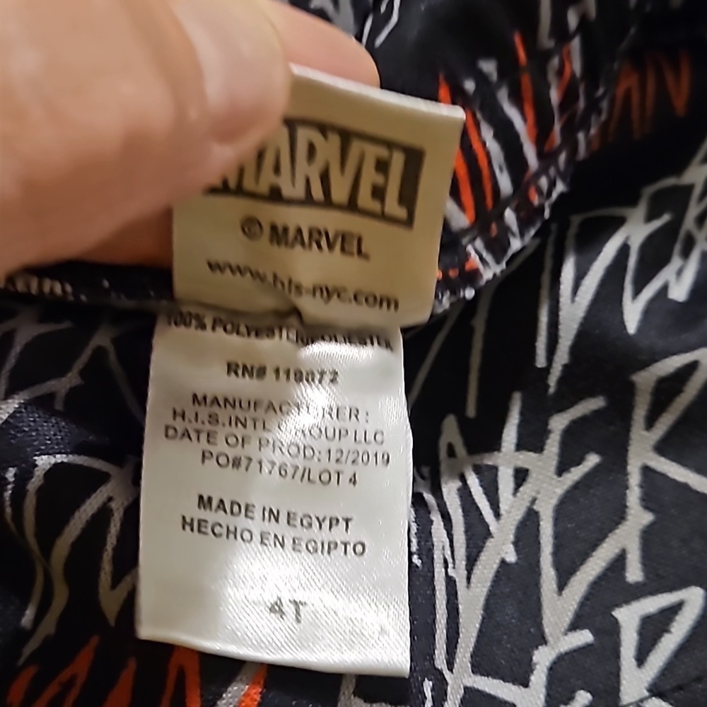 Marvel Comics Disney Spiderman Drawstring Side Pocket Gym Shorts Black Red White - Picture 5 of 6